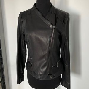 Cole Haan lambskin black leather jacket VGUC